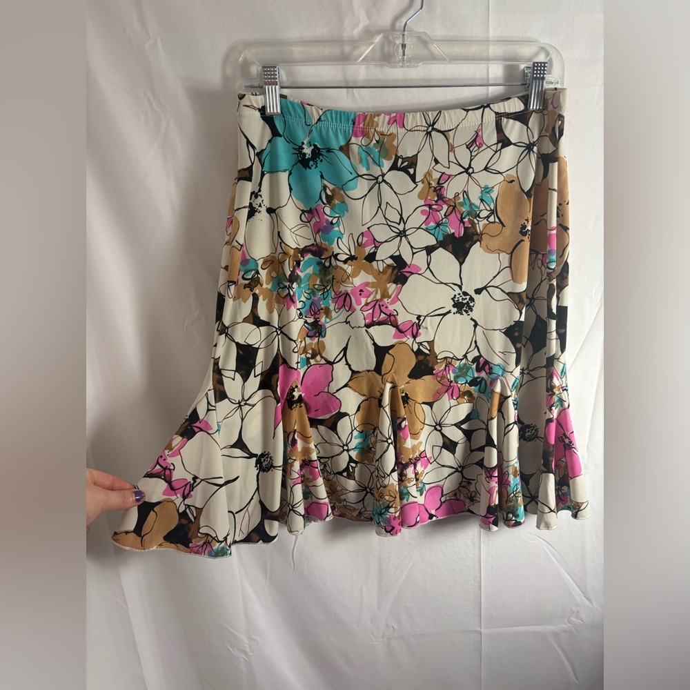 Watercolor Floral Boho Fairy Midi Skirt Women’s Size M-L‎
